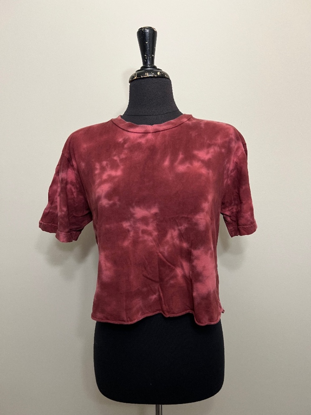 Lulus Maroon Tie Dye Cropped Top